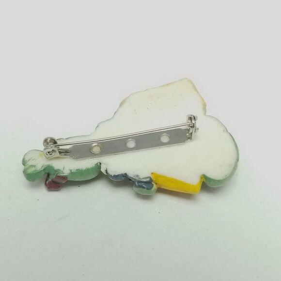 Vintage Book Worm Teacher Shaped Brooch, Retro Teaching Lapel Pin, Estate - Picture 3 of 5